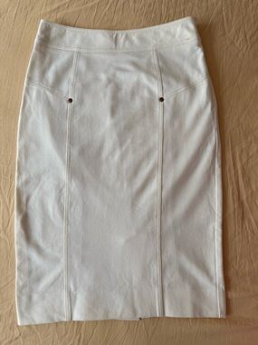 Diane von Furstenberg White Pencil Skirt Cougarette Denim